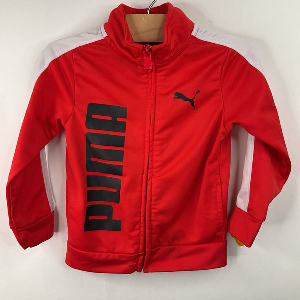 Size 2: Puma Red/White Zip-Up Coat