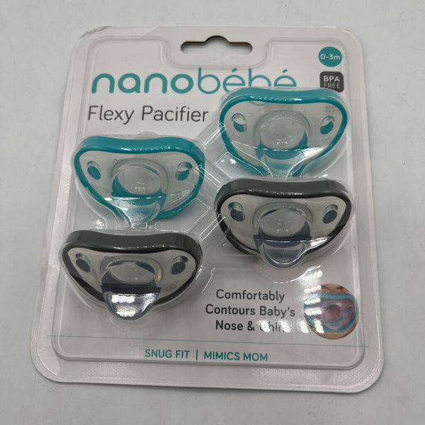 Nano Bebe 4pc Flexy Pacifier- NEW