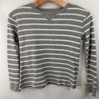 Size 8-9: Crewcuts Grey/White Striped Long Sleeve Shirt