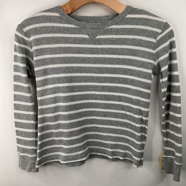 Size 8-9: Crewcuts Grey/White Striped Long Sleeve Shirt