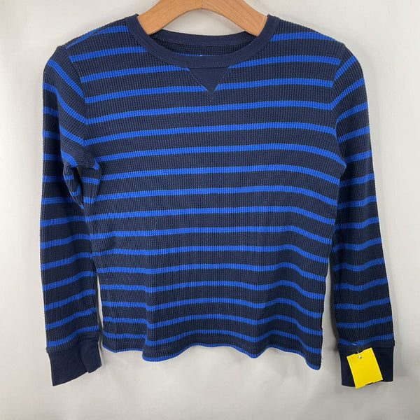 Size 8-9: Crewcuts Blue/Black Striped Long Sleeve Shirt