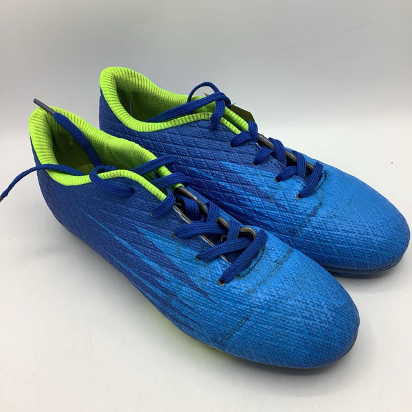 Size 4Y: Blue/Green Lace-Up Soccer Cleats