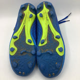 Size 4Y: Blue/Green Lace-Up Soccer Cleats