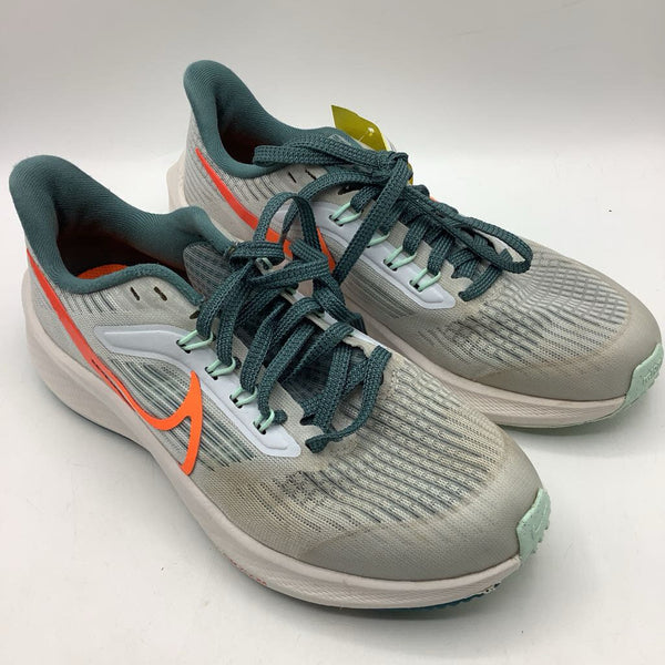 Size 4Y: Nike Grey/Green/Orange Lace-Up Sneakers