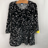 Size 5: Old Navy Black/White Stars Cozy Long Sleeve Dress