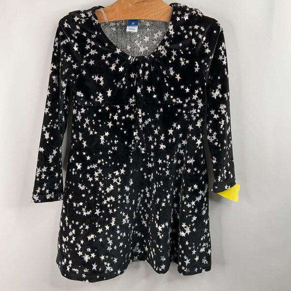 Size 5: Old Navy Black/White Stars Cozy Long Sleeve Dress