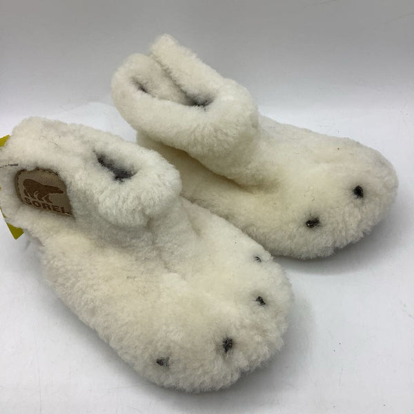Size 5: Sorel White Fuzzy Animal Feet Slippers