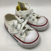 Size 4: Converse White Canvas Shoes