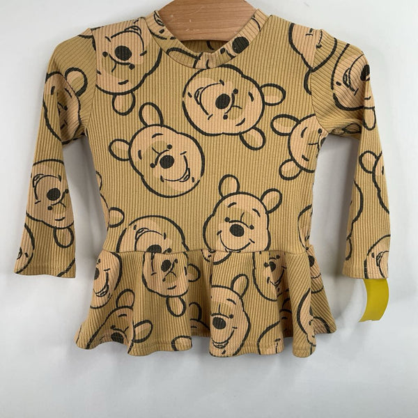 Size 18m: Whinnie The Pooh Yellow Long Sleeve Dress