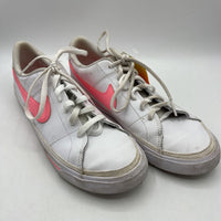 Size 5.5Y: Nike White/Pink Lace-Up Sneakers