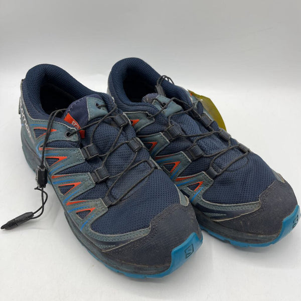 Size 4Y: Salomon Blue/Orange Toggle Strap Sneakers