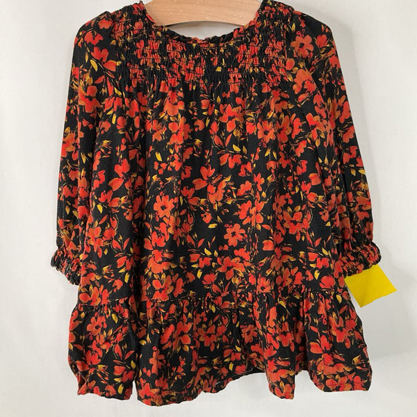 Size 12-18m: Gap Black/Orange Floral Long Sleeve Dress W/Bloomers & Headband