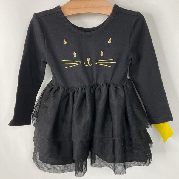 Size 12-18m: Old Navy Black Cat Long Sleeve Dress