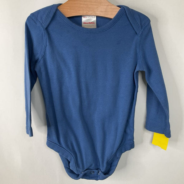 Size 12-18m (75): Hanna Andersson Blue Long Sleeve Onesie