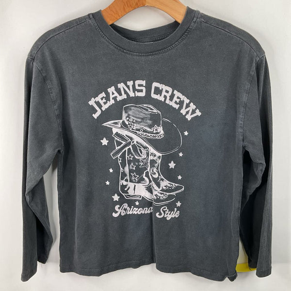 Size 9-10: Zara Black "Jeans Crew" Cowboy Hat Long Sleeve Shirt