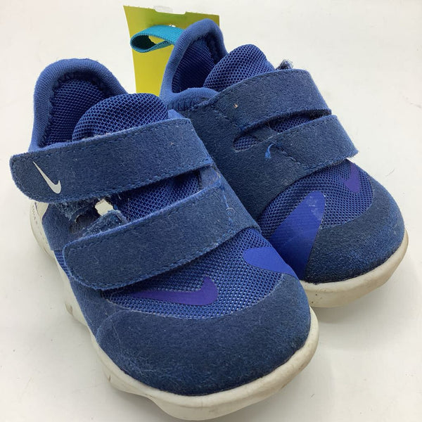 Size 3: Nike Blue Velcro Strap Sneakers