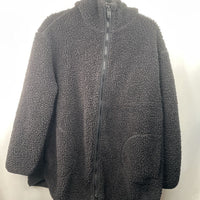 Size M: H&M Black Fuzzy Zip-Up Hoodie