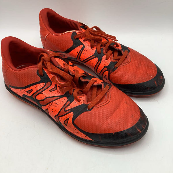 Size 3Y: Adidas Orange/Black Lace-Up Indoor Soccer Cleats