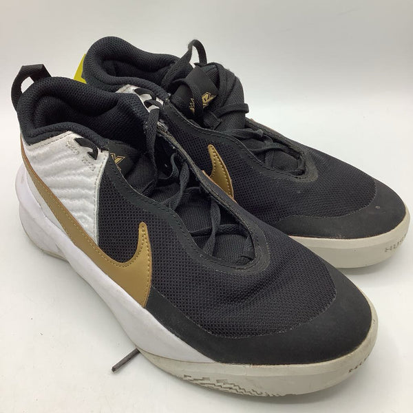 Size 6Y: Nike Black/Gold/White Lace-Up Sneakers