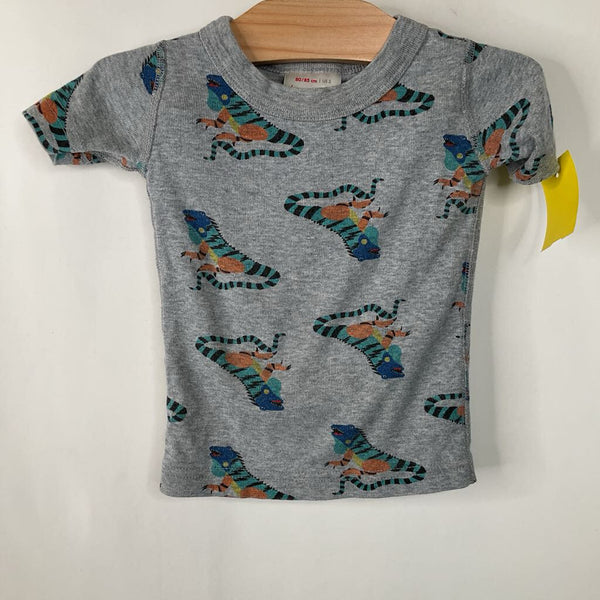 Size 2 (85): Hanna Andersson Grey Lizard 2pc Shorty PJs