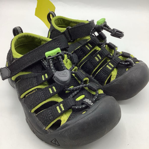 Size 9: Keen Black/Green Toggle/Velcro Strap Sandals