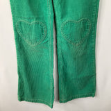 Size 9: Mini Boden Green Hearts Corduroy Pants