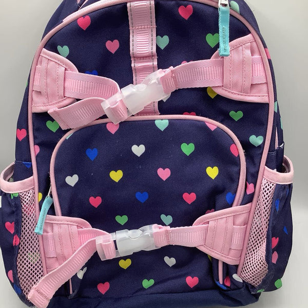 Blue/Pink Colorful Hearts Print Backpack