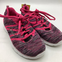 Size 2Y: Sport Pin/Black Heathered Lace-Up Sneakers
