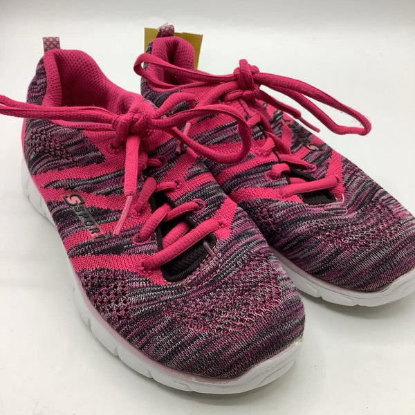 Size 2Y: Sport Pin/Black Heathered Lace-Up Sneakers