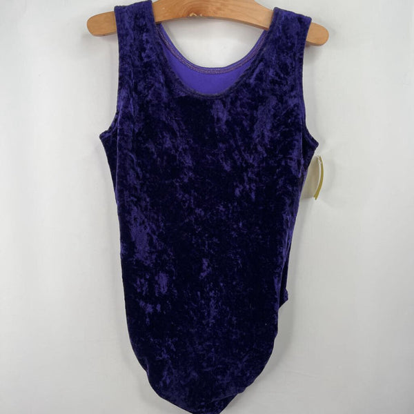 Size 14: Side Kicks Purple Velour Leotard