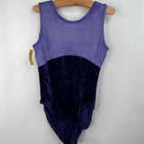 Size 14: Side Kicks Purple Velour Leotard