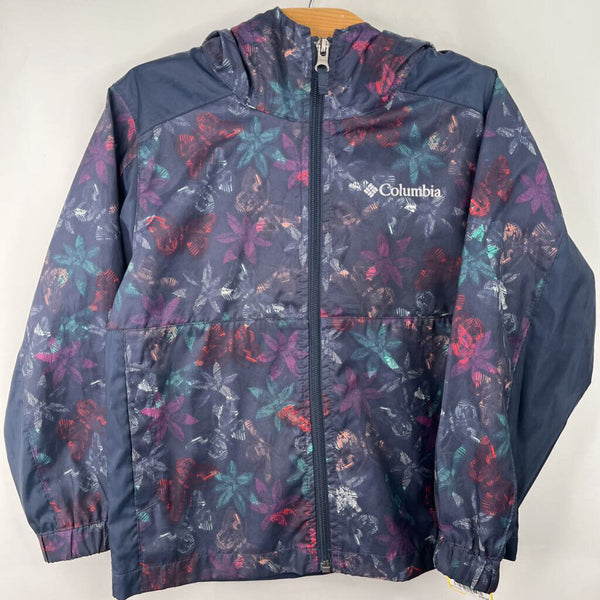 Size 4-5: Columbia Blue/Colorful Floral Rain Coat