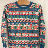 Size 4: L.L. Bean Blue/Red/White Winter 2pc PJs