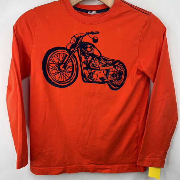 Size 8 (130): Hanna Andersson Orange/Blue Bike Long Sleeve Shirt