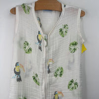 Size L: 1st Laugh White Bird Print Sleepsack