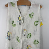 Size L: 1st Laugh White Bird Print Sleepsack