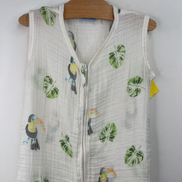 Size L: 1st Laugh White Bird Print Sleepsack