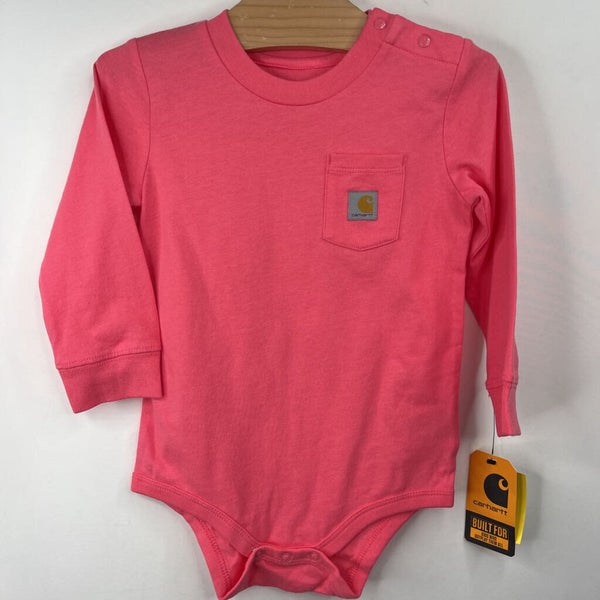 Size 2: Carhartt Pink Long Sleeve Onesie -NEW W/Tag