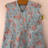 Size M: Halo Blue/Orange Floral Fleece Sleepsack
