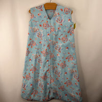 Size M: Halo Blue/Orange Floral Fleece Sleepsack