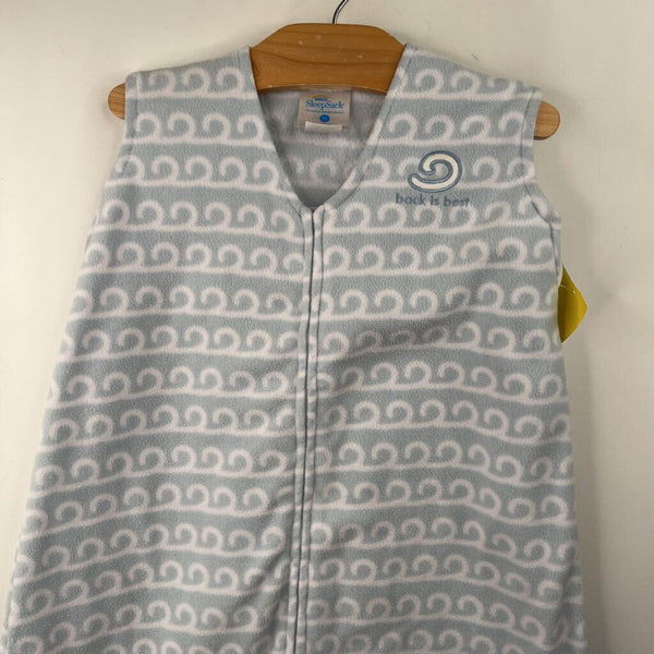 Size M: Halo Blue/White Waves Fleece Sleepsack