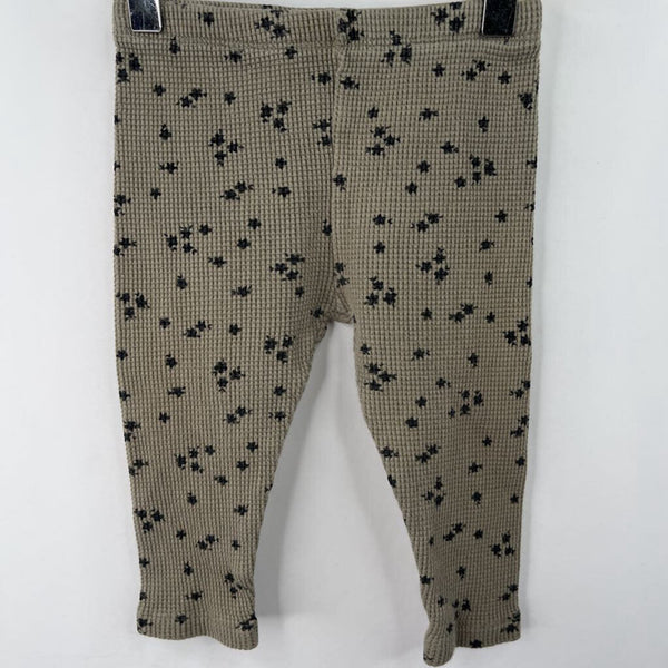 Size 9-12m: Zara Green/Black Floral Waffle Textured Pants