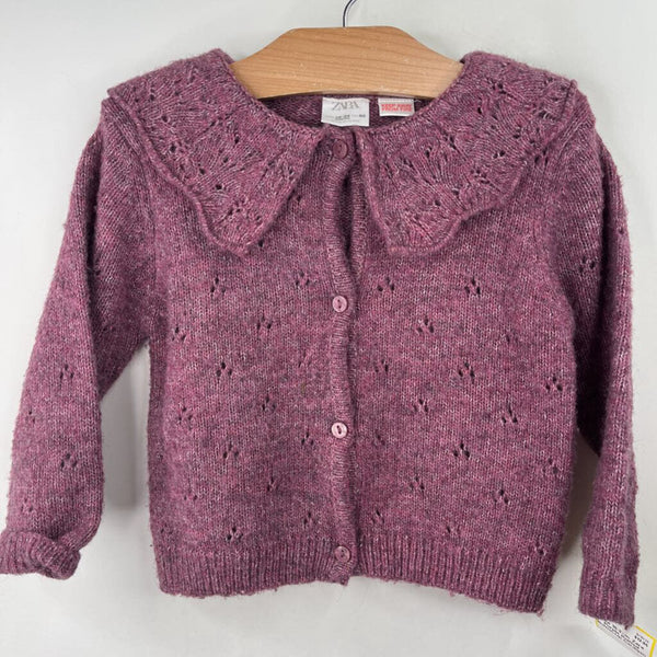 Size 18-24m: Zara Purple Knitted Button-Up Cardigan