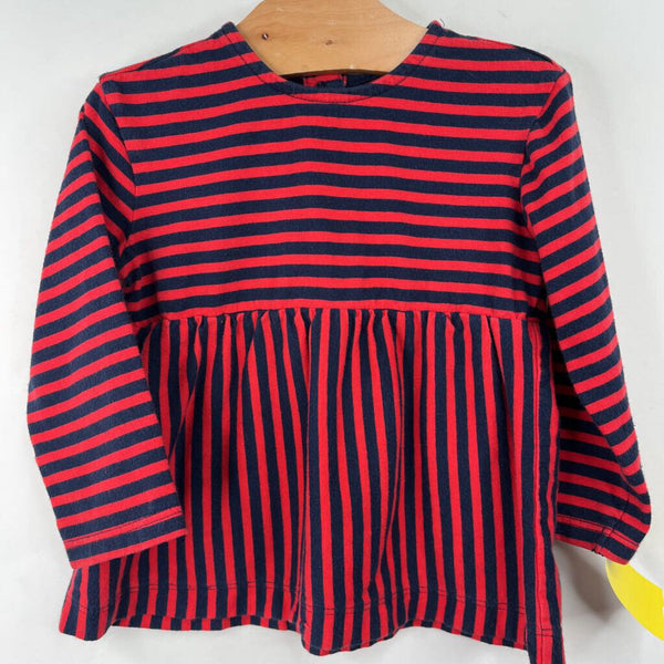 Size 12-18m: Primary Red/Blue Striped Long Sleeve Dress