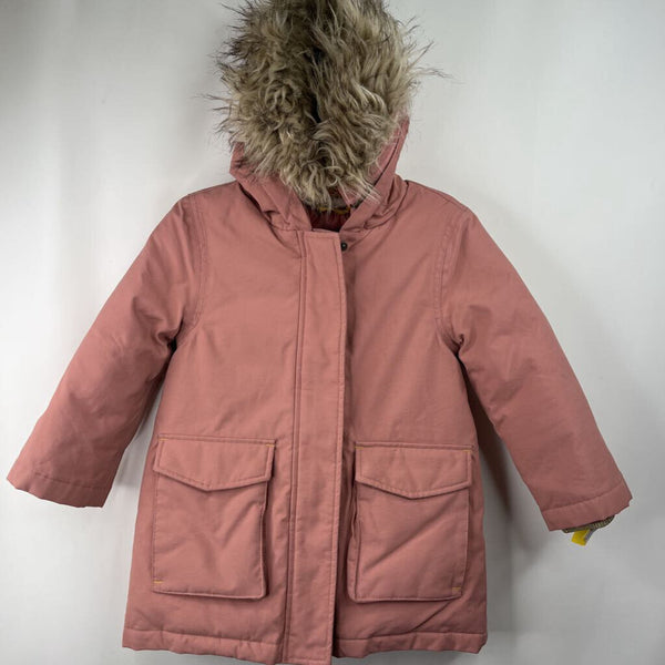 Size 2-3: Boden Pink Fur Hooded Winter Coat