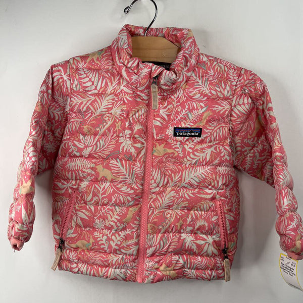 Size 2: Patagonia Pink/White/Blue Nature Down Puffer Winter Coat