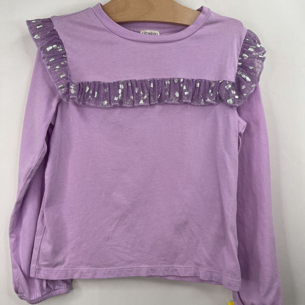 Size 6-7: Crewcuts Purple/Silver Shimmery Long Sleeve Shirt