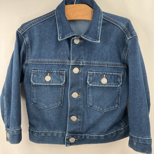 Size 3: Uniqlo Blue Denim Button Up Long Sleeve Shirt