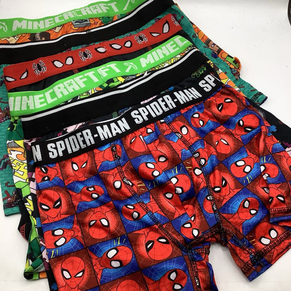 Size 10-12: Minecraft/Spiderman 6pc Underwear