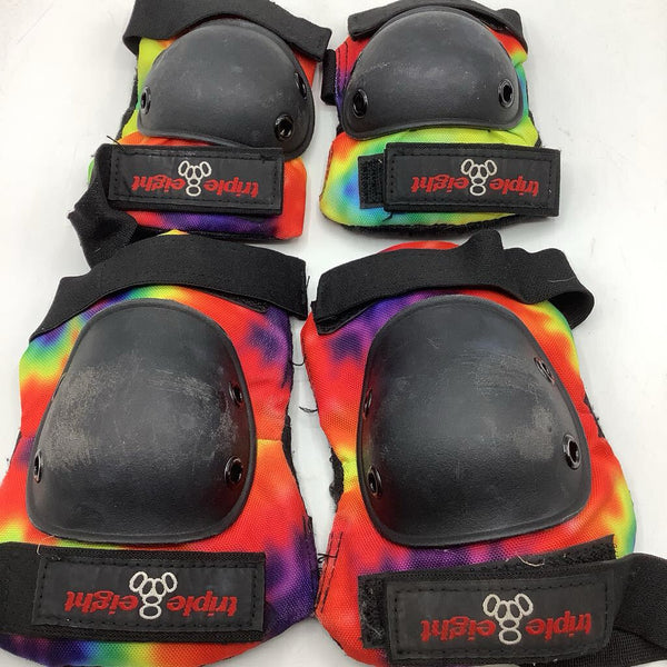 Size S: Triple Eight Tie Dye Knee, Elbow Guard Pads